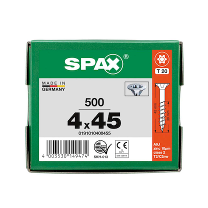Artikelbild 8 für SPAX® Universalschrauben T20 Senkkopf WIROX 0191010400455 4 mm x 45 mm, 500 St., Artikelnummer 395966