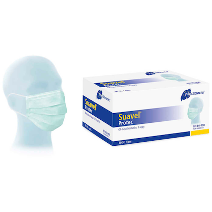 Artikelbild für Meditrade® medizinischer Mundschutz Suavel® Protec DIN EN 14683:2019 Typ II, 50 St., Artikelnummer 805289