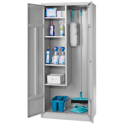 Artikelbild 7 für Gürkan Putzmittelschrank 104527 lichtgrau 4 Fachböden 80,0 x 50,0 x 180,0 cm, aufgebaut, 1 St., Artikelnummer 242762