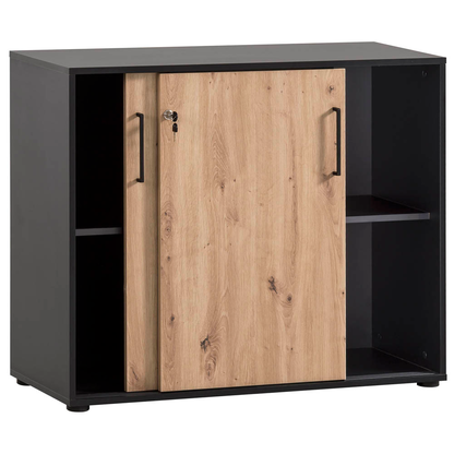 Artikelbild für MÖBELPARTNER Schiebetürenschrank Aino, 701867 schwarz 2 Fachböden 100,1 x 41,0 x 83,6 cm, Artikelnummer 172348