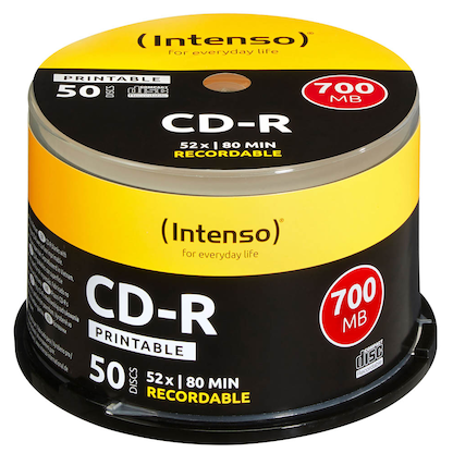 Artikelbild für Intenso CD-R 700 MB bedruckbar, 50 St., Artikelnummer 767905
