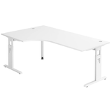 Artikelbild 1 für HAMMERBACHER OS 82 höhenverstellbarer Schreibtisch weiß L-Form, C-Fuß-Gestell weiß 200,0 x 80,0/120,0 cm, Artikelnummer 657440