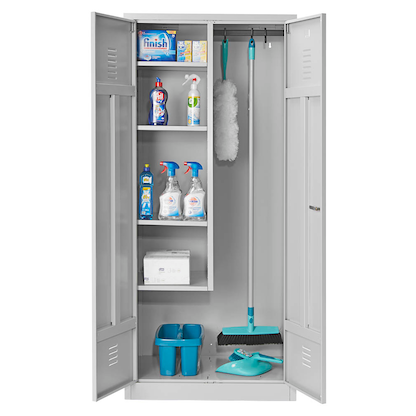 Artikelbild 5 für Gürkan Putzmittelschrank 104527 lichtgrau 4 Fachböden 80,0 x 50,0 x 180,0 cm, aufgebaut, 1 St., Artikelnummer 242762