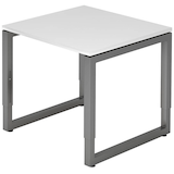 Artikelbild 1 für HAMMERBACHER RS08 höhenverstellbarer Schreibtisch weiß rechteckig, Kufen-Gestell grau 80,0 x 80,0 cm, Artikelnummer 865699