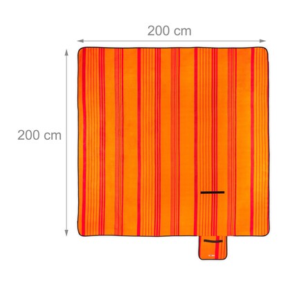 Artikelbild 9 für relaxdays Picknickdecke isoliert orange/rot 200,0 x 200,0 cm, 1 St., Artikelnummer 449043