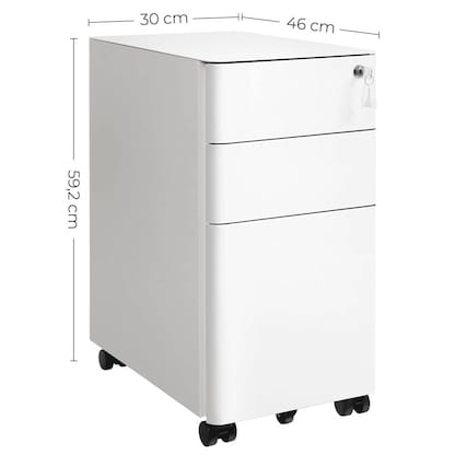 Artikelbild 2 für SONGMICS Rollcontainer weiß 3 Auszüge 30,0 x 46,0 x 59,2 cm, Artikelnummer 290694