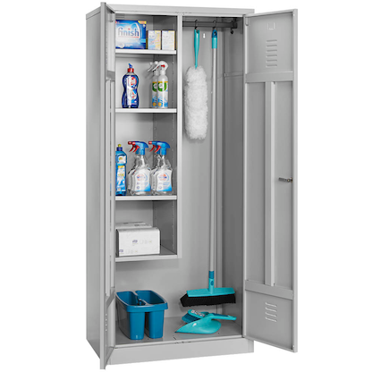 Artikelbild für Gürkan Putzmittelschrank 104527 lichtgrau 4 Fachböden 80,0 x 50,0 x 180,0 cm, aufgebaut, 1 St., Artikelnummer 242762