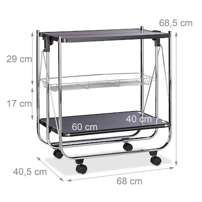 Artikelbild 3 für relaxdays Servierwagen schwarz 68,0 x 40,5 x 68,5 cm, Artikelnummer 556403