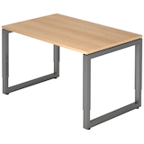 Artikelbild 1 für HAMMERBACHER RS12 höhenverstellbarer Schreibtisch eiche rechteckig, Kufen-Gestell grau 120,0 x 80,0 cm, Artikelnummer 865814