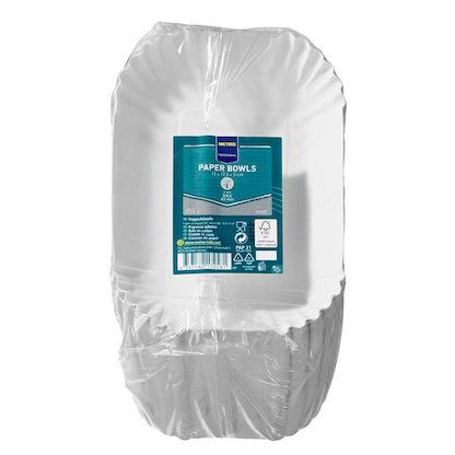 Artikelbild für METRO PROFESSIONAL Pappschalen weiß 13,0 x 17,5 cm, 250 St., Artikelnummer 798559