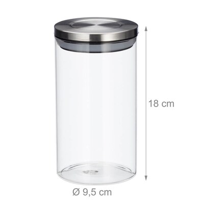 Artikelbild 4 für relaxdays Vorratsdosen 18,0 cm hoch transparent 1,0 l, 3 St., Artikelnummer 472227