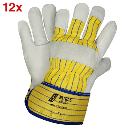 Artikelbild für NITRAS SAFETY unisex Rindvolllederhandschuhe 1403C Poseidon grau Größe 10, 12 Paar, Artikelnummer 643959