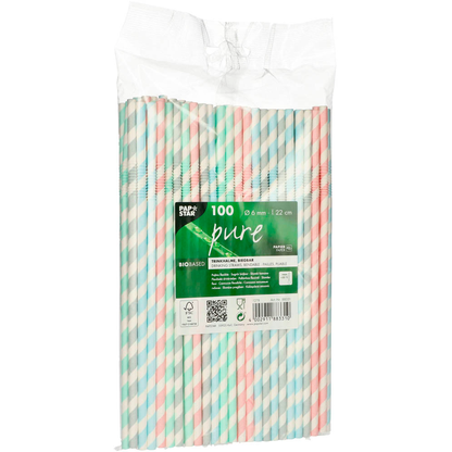 Artikelbild für 100 PAPSTAR Strohhalme pure farbsortiert, Artikelnummer 329171
