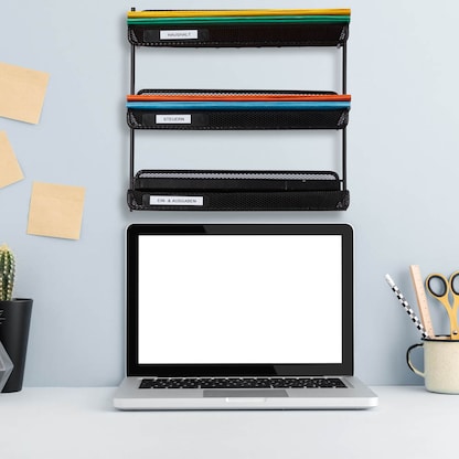 Artikelbild 3 für relaxdays Briefablagen-System schwarz, 3 Fächer, Artikelnummer 516751