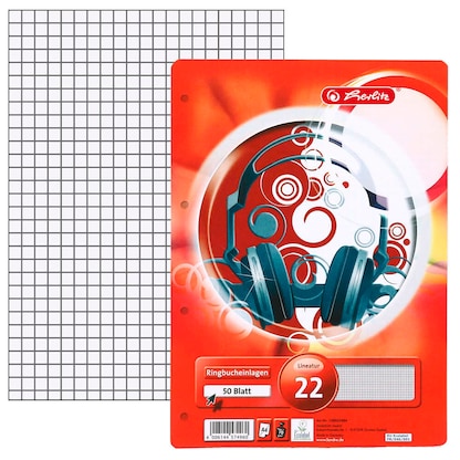 Artikelbild für herlitz Ringbucheinlagen A4 kariert, 50 Blätter, Artikelnummer 793077