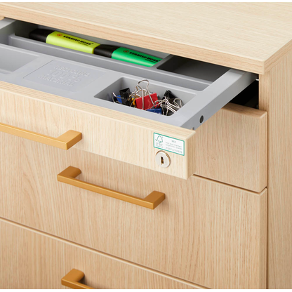 Artikelbild 7 für HAMMERBACHER Solid Rollcontainer eiche 4 Auszüge 42,8 x 80,0 x 51,2 cm, Artikelnummer 298061