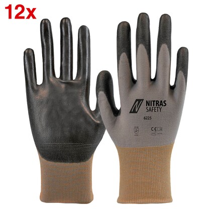 Artikelbild für NITRAS SAFETY unisex Arbeitshandschuhe 6225 grau Größe 8, 12 Paar, Artikelnummer 644227