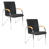 Artikelbild 1 für Nowy Styl Besucherstühle Samba schwarz Kunstleder, 2 St., Artikelnummer 953067