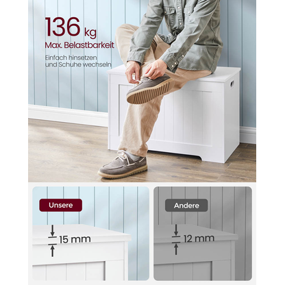 Artikelbild 10 für VASAGLE Sitztruhe LHS11WTV1 weiß Holz 76,0 cm, Artikelnummer 439009