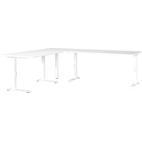 Artikelbild 1 für GERMANIA Mailand höhenverstellbarer Schreibtisch weiß L-Form, C-Fuß-Gestell weiß 240,0 x 200,0 cm, Artikelnummer 136149