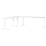 Artikelbild 1 für GERMANIA Mailand höhenverstellbarer Schreibtisch weiß L-Form, C-Fuß-Gestell weiß 240,0 x 220,0 cm, Artikelnummer 136159
