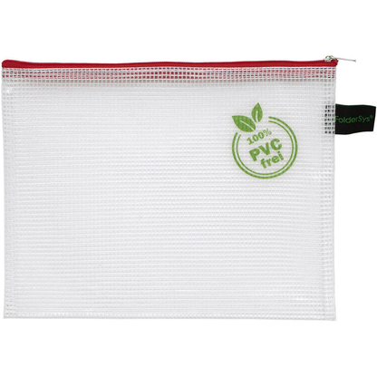 Artikelbild 2 für FolderSys Reißverschlussbeutel DIN B6 transparent/rot 0,20 mm, 1 St., Artikelnummer 592670