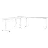 Artikelbild 1 für GERMANIA Mailand höhenverstellbarer Schreibtisch weiß L-Form, C-Fuß-Gestell weiß 260,0 x 200,0 cm, Artikelnummer 136172