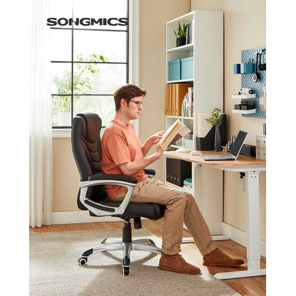 Artikelbild 2 für SONGMICS Chefsessel, OBG21B Kunstleder schwarz, Gestell, Artikelnummer 262653