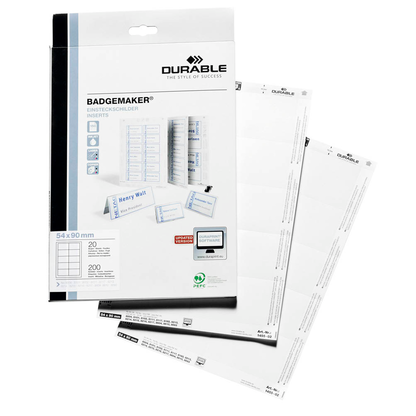 Artikelbild für DURABLE Einsteckschilder für Namensschilder Badgemaker 9,0 x 5,4 cm, 200 St., Artikelnummer 333989
