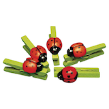 Artikelbild 1 für Rayher Holzklammern mehrfarbig mit Marienkäfer, 12 St., Artikelnummer 958761