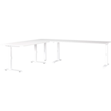 Artikelbild 1 für GERMANIA Mailand höhenverstellbarer Schreibtisch weiß L-Form, C-Fuß-Gestell weiß 260,0 x 220,0 cm, Artikelnummer 135986