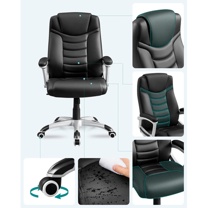 Artikelbild 3 für SONGMICS Chefsessel, OBG21B Kunstleder schwarz, Gestell, Artikelnummer 262653