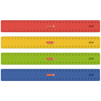 Artikelbild für BRUNNEN Lineal 30,0 cm, rot, gelb, grün oder blau, Artikelnummer 498461