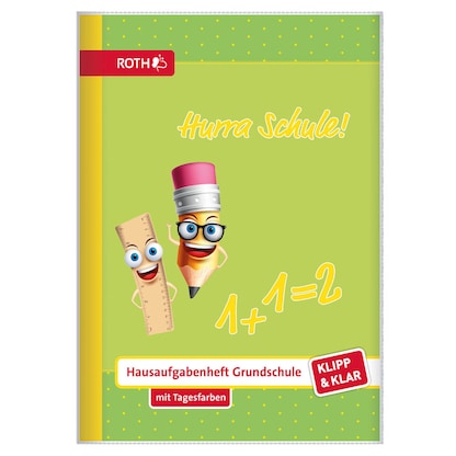 Artikelbild 2 für ROTH Hausaufgabenheft Hurra Schule Klipp & Klar liniert DIN A5 ohne Rand, 96 Blatt, 1 St., Artikelnummer 580524