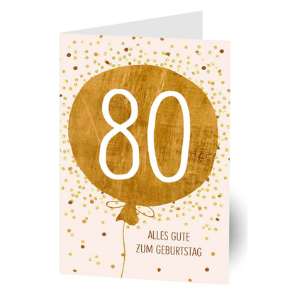 Artikelbild für LUMA Geburtstagskarte 80. Ballon LU2637 DIN B6, 1 St., Artikelnummer 263457