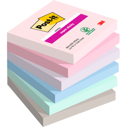 Artikelbild für Post-it® Super Sticky Notes Soulful Collection Haftnotizen extrastark farbsortiert, 6 Blöcke, Artikelnummer 735599