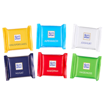 Artikelbild 5 für Ritter SPORT Mini bunter Mix Turm Schokolade 9 St./150,0 g, Artikelnummer 585689