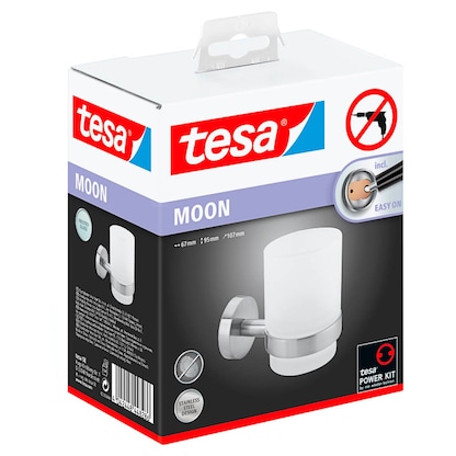 Artikelbild 3 für tesa Zahnputzbecher MOON silber, weiß, 1 St., Artikelnummer 554594