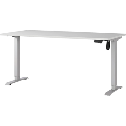 Artikelbild für GERMANIA Profi 3.0 höhenverstellbarer Schreibtisch lichtgrau rechteckig, T-Fuß-Gestell silber 160,0 x 80,0 cm, Artikelnummer 728976