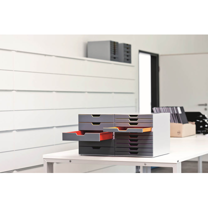 Artikelbild 12 für DURABLE Schubladenbox VARICOLOR® dunkelgrau mit bunten Farblinien 760527, DIN A4 mit 5 Schubladen, 1 St., Artikelnummer 113985