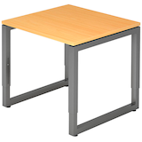 Artikelbild 1 für HAMMERBACHER RS08 höhenverstellbarer Schreibtisch buche rechteckig, Kufen-Gestell grau 80,0 x 80,0 cm, Artikelnummer 865605