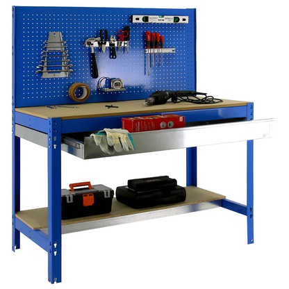 Artikelbild für Simonrack Werkbank SIMONWORK blau 1 Schublade 151,0 x 61,0 x 144,5 cm, Artikelnummer 980072