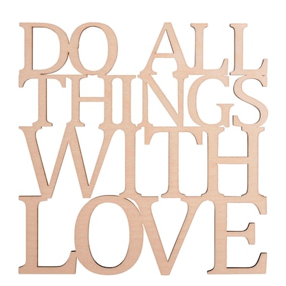 Artikelbild für Rayher Holzschriftzug natur DO ALL THINGS WITH LOVE, 1 St., Artikelnummer 958532