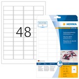 Artikelbild 1 für HERMA Sicherheitsetiketten 4232 weiß 45,7 x 21,2 mm, 25 Blatt, Artikelnummer 514784
