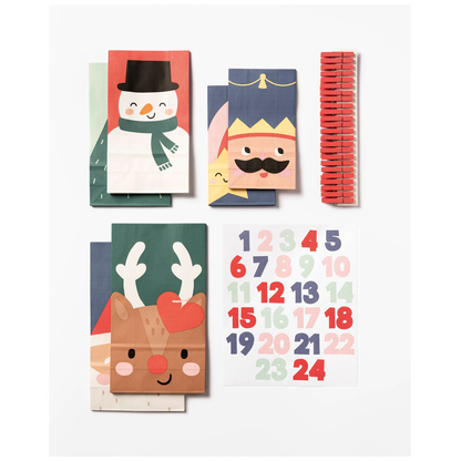 Artikelbild für folia Adventskalender SANTA & FRIENDS mehrfarbig, Artikelnummer 692812