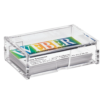 Artikelbild 2 für SIGEL Visitenkartenbox glasklar, für bis zu 80 Visitenkarten, Artikelnummer 694810