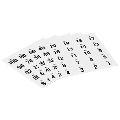 Artikelbild für WOLF & APPENZELLER Klebenummern Zahlen, schwarz 20,0 x 24,0 mm, 100 Etiketten, Artikelnummer 240804