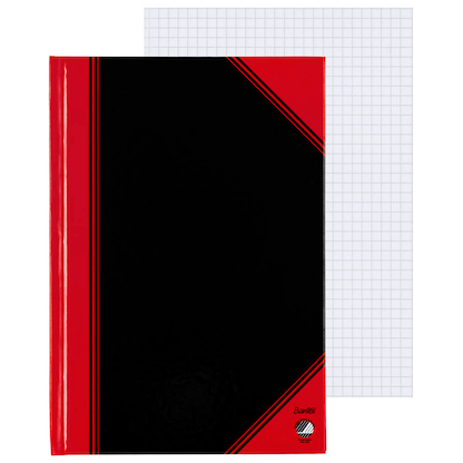 Artikelbild 2 für Bantex Notizbuch Chinakladde DIN A5 kariert, schwarz/rot Hardcover 192 Seiten, 1 St., Artikelnummer 429504