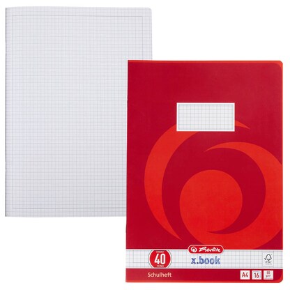 Artikelbild für herlitz Schulheft x.book Lineatur 40 kariert DIN A4 Rand rundum, 16 Blatt, 1 St., Artikelnummer 891293