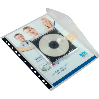 Artikelbild für EICHNER Dokumententaschen CD DIN A4 transparent glatt, 5 St., Artikelnummer 701023